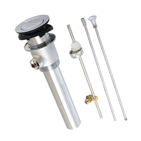 Kingston Brass Brass PopUp Drain with Overflow and Extra Long PopUp rod, 22 Gauge, Polished Chrome KBT2121